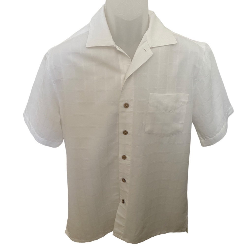 BATEK BAY White Checkered Buxton Down Shirt Men M Medium
